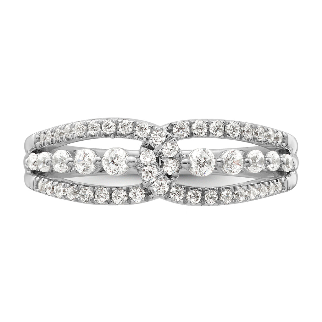 14k White Gold 1/2 carat Lab Grown Diamond VS/SI+ G+ Complete Fashion Ring