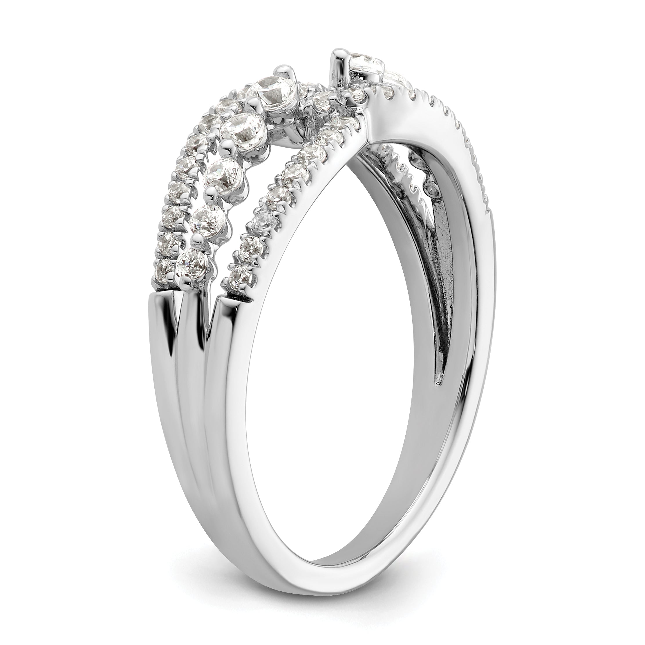 14k White Gold 1/2 carat Lab Grown Diamond VS/SI+ G+ Complete Fashion Ring