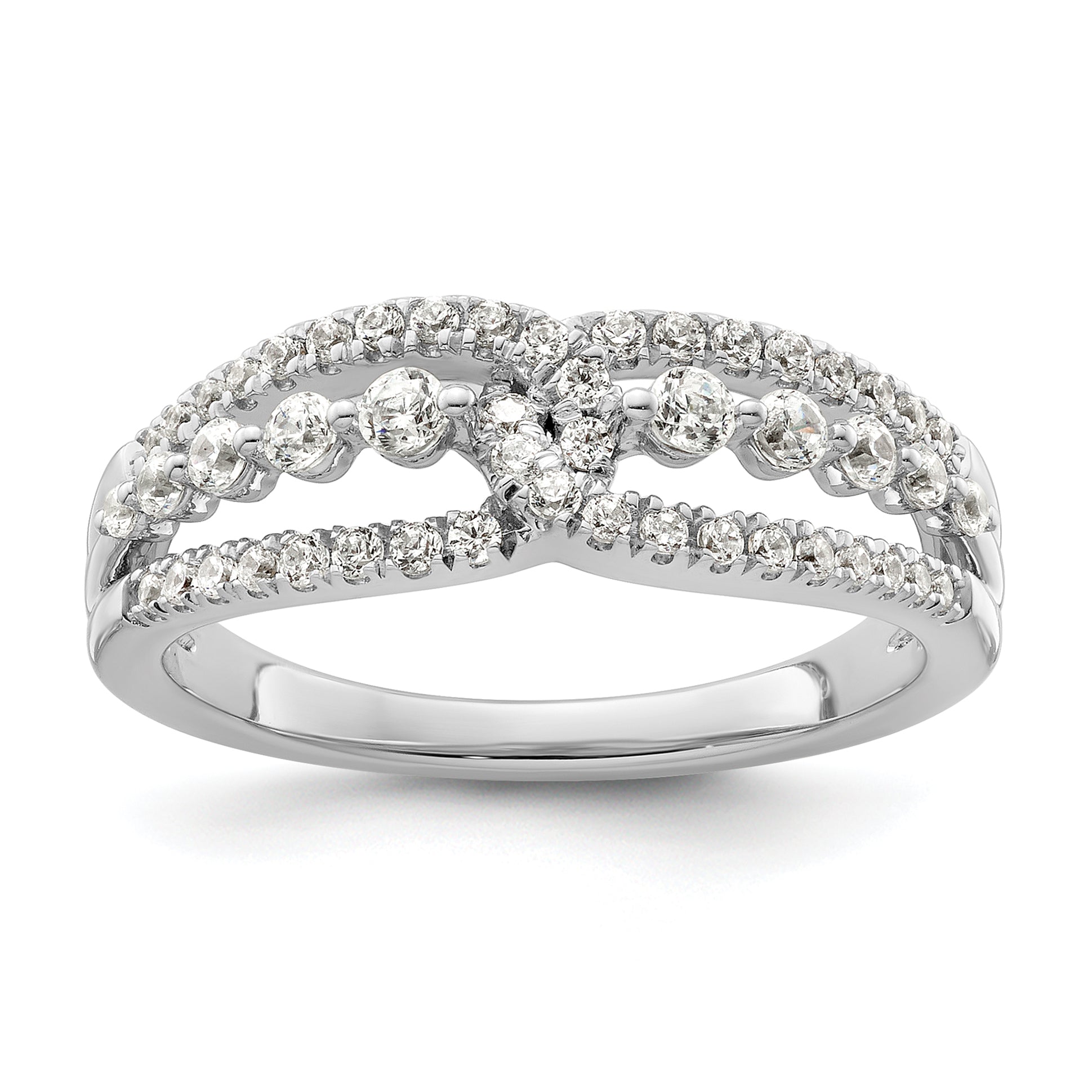 14k White Gold 1/2 carat Lab Grown Diamond VS/SI+ G+ Complete Fashion Ring