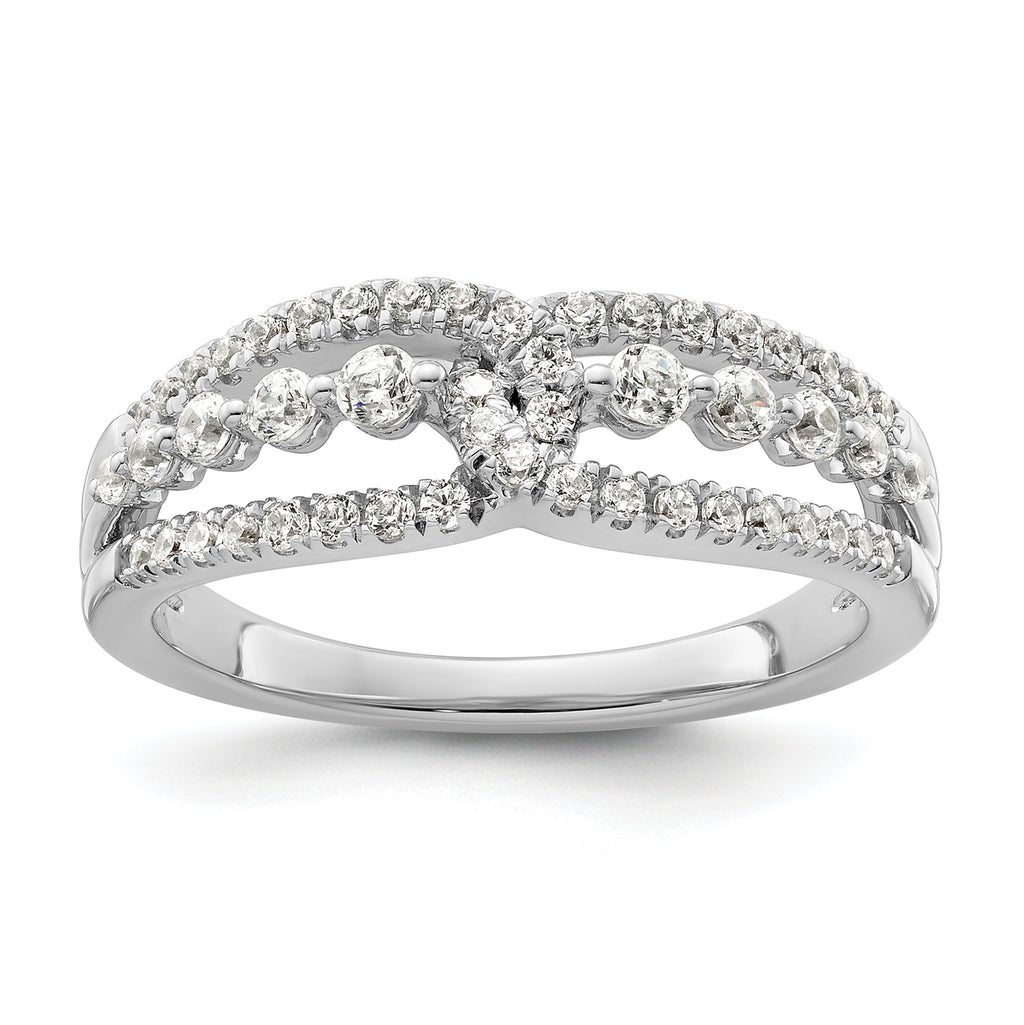 14k White Gold 1/2 carat Lab Grown Diamond VS/SI+ G+ Complete Fashion Ring