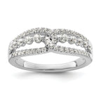 14k White Gold 1/2 carat Lab Grown Diamond VS/SI+ G+ Complete Fashion Ring