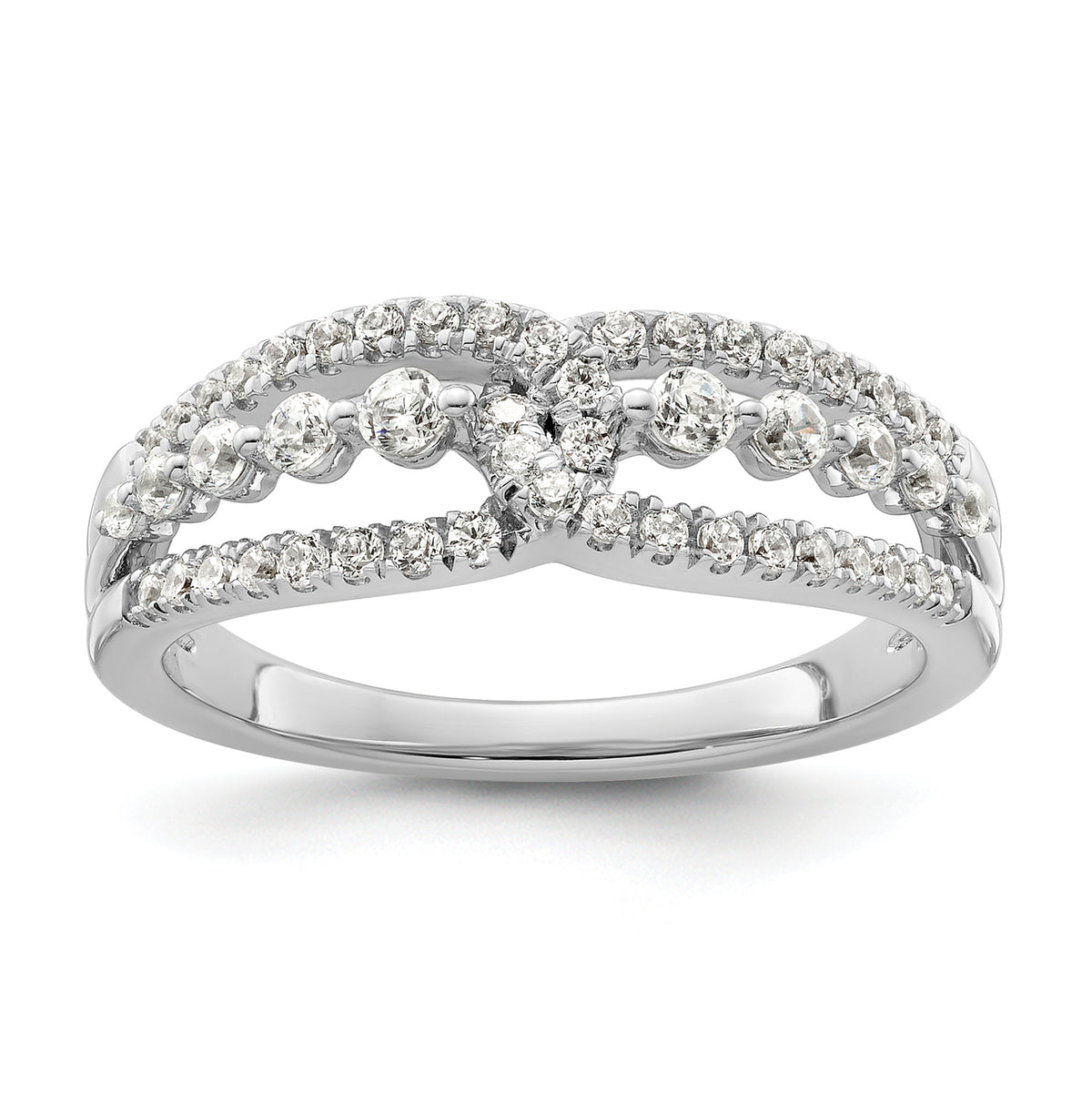 14k White Gold 1/2 carat Lab Grown Diamond VS/SI+ G+ Complete Fashion Ring