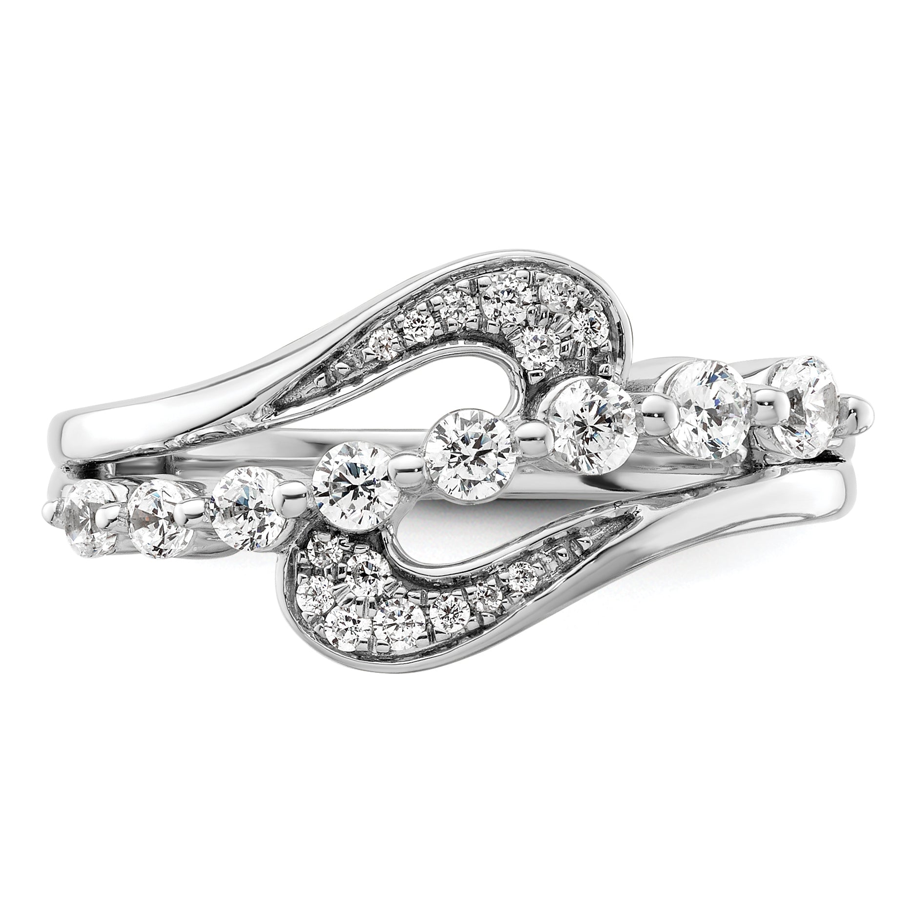 14k White Gold 1/2 carat Lab Grown Diamond VS/SI+ G+ Complete Fashion Ring