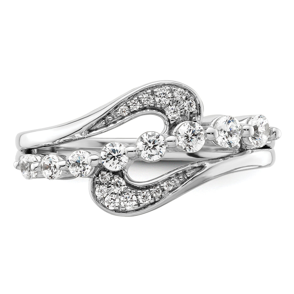 14k White Gold 1/2 carat Lab Grown Diamond VS/SI+ G+ Complete Fashion Ring