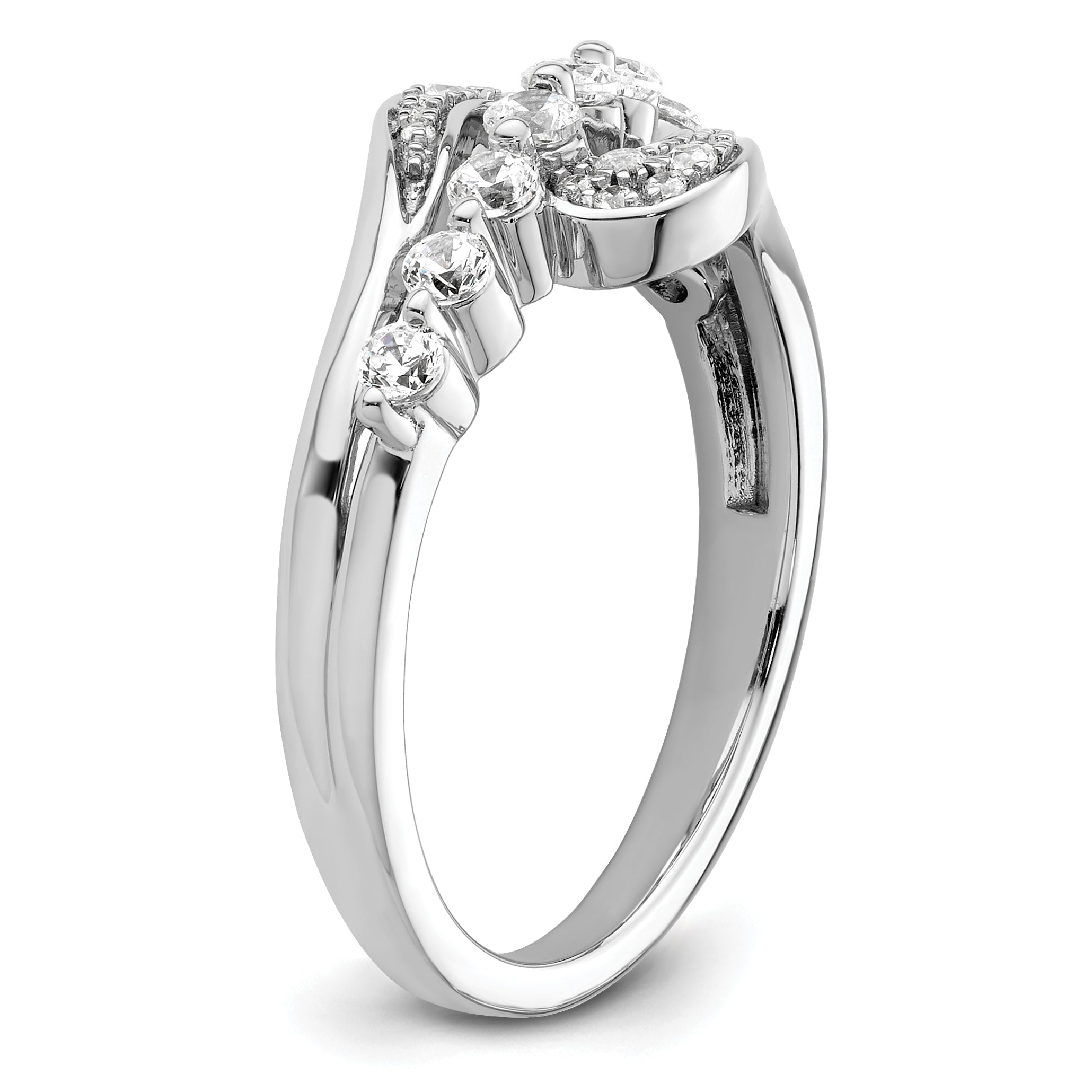14k White Gold 1/2 carat Lab Grown Diamond VS/SI+ G+ Complete Fashion Ring