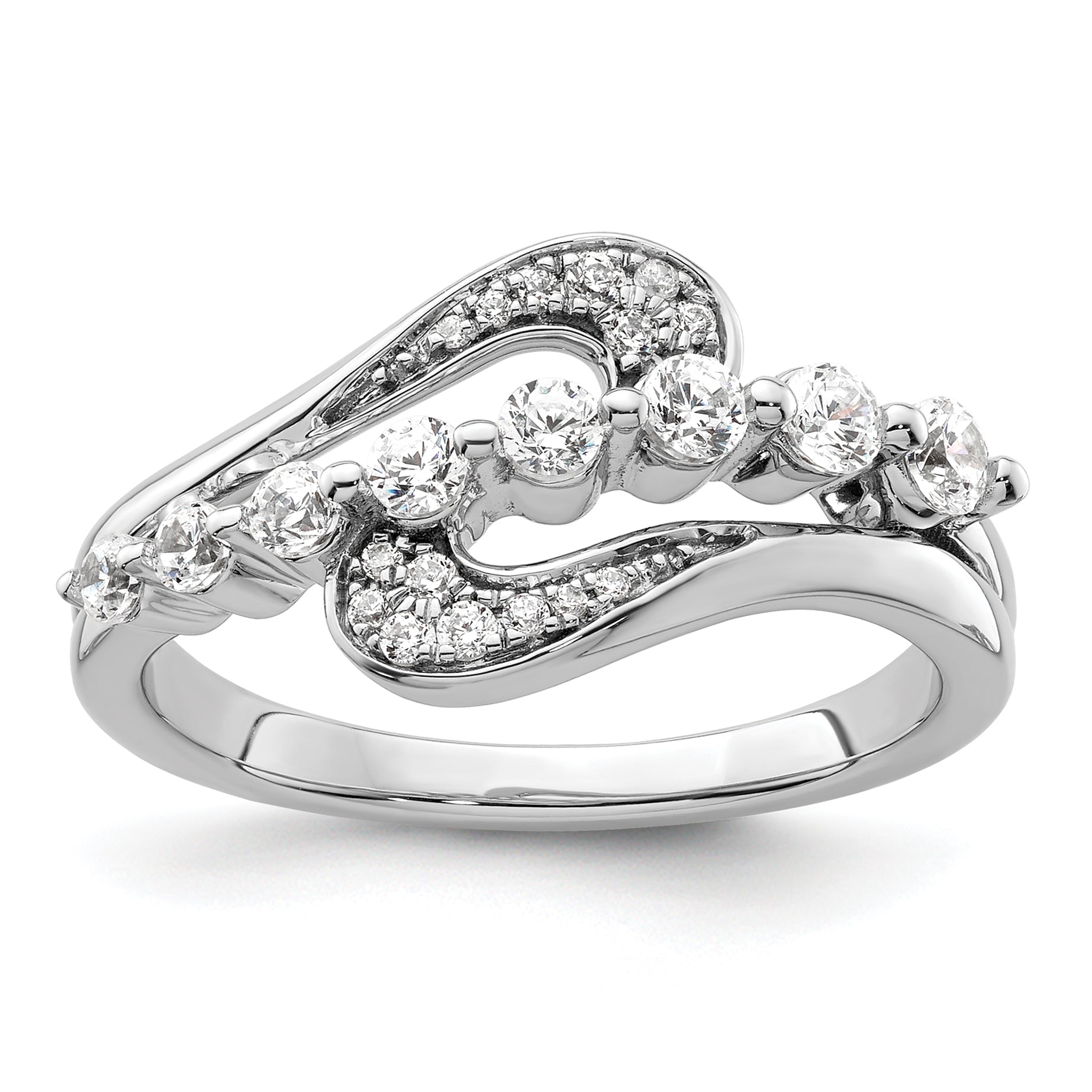 14k White Gold 1/2 carat Lab Grown Diamond VS/SI+ G+ Complete Fashion Ring