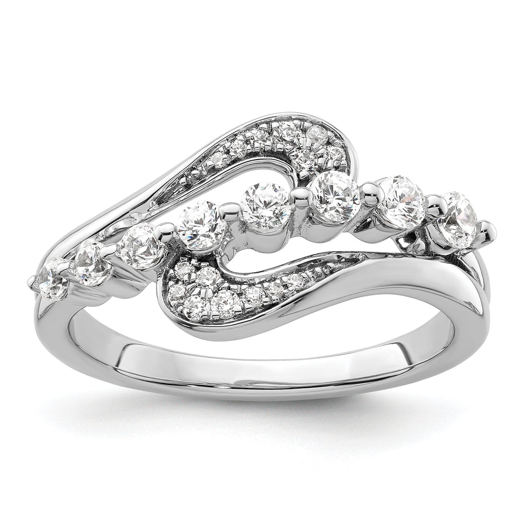 14k White Gold 1/2 carat Lab Grown Diamond VS/SI+ G+ Complete Fashion Ring