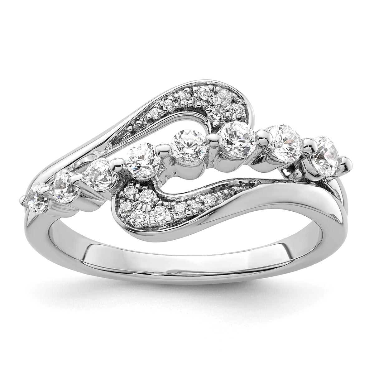 14k White Gold 1/2 carat Lab Grown Diamond VS/SI+ G+ Complete Fashion Ring