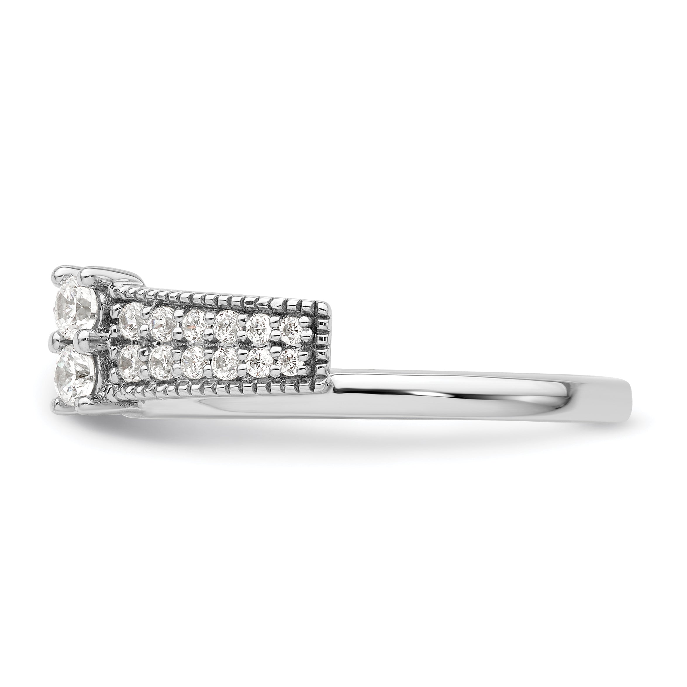14k White Gold 1/2 carat Lab Grown Diamond VS/SI+ G+ Complete Ring Wrap