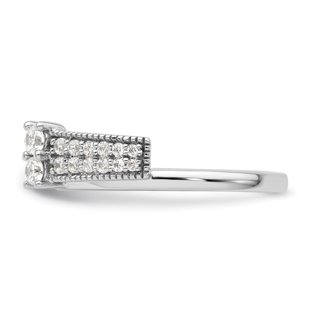 14k White Gold 1/2 carat Lab Grown Diamond VS/SI+ G+ Complete Ring Wrap