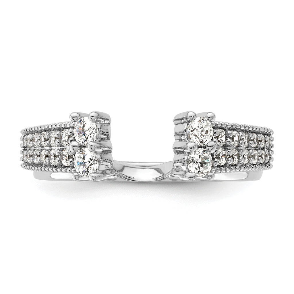14k White Gold 1/2 carat Lab Grown Diamond VS/SI+ G+ Complete Ring Wrap