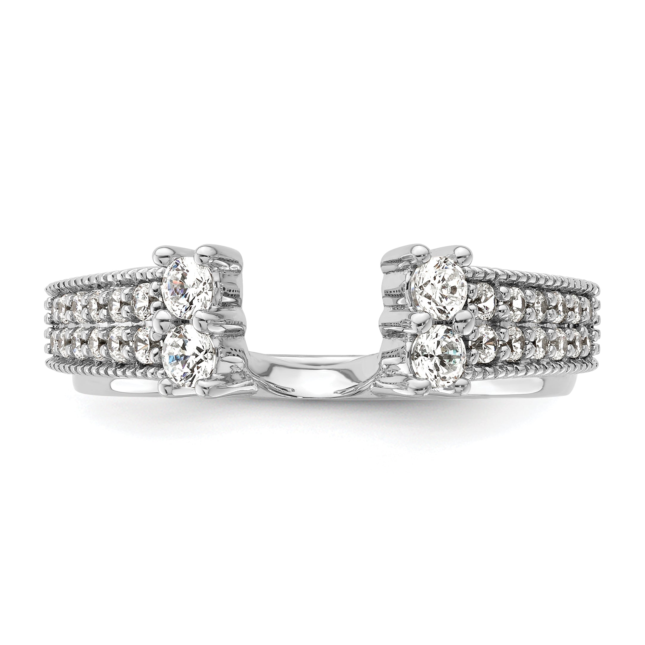 14k White Gold 1/2 carat Lab Grown Diamond VS/SI+ G+ Complete Ring Wrap