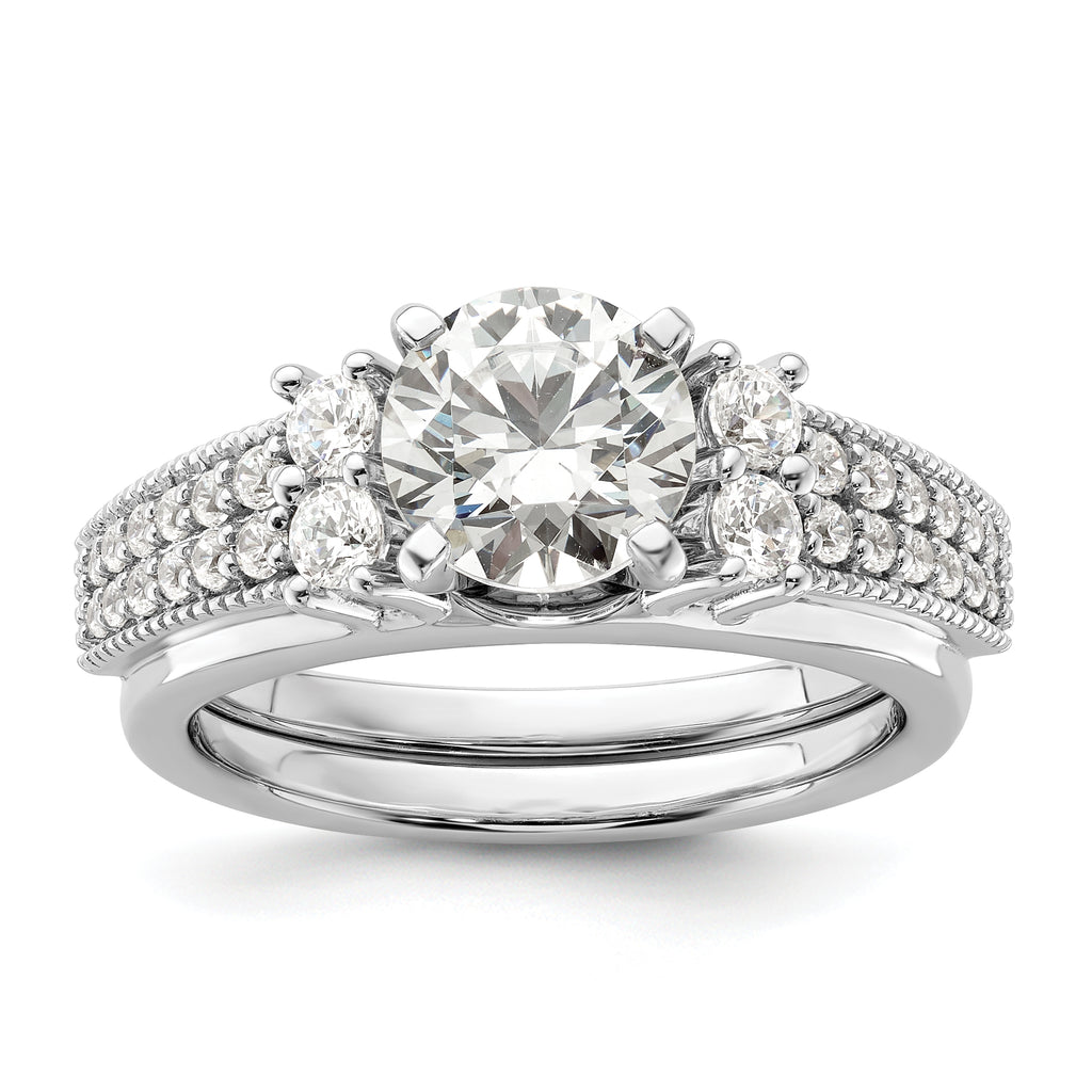 14k White Gold 1/2 carat Lab Grown Diamond VS/SI+ G+ Complete Ring Wrap