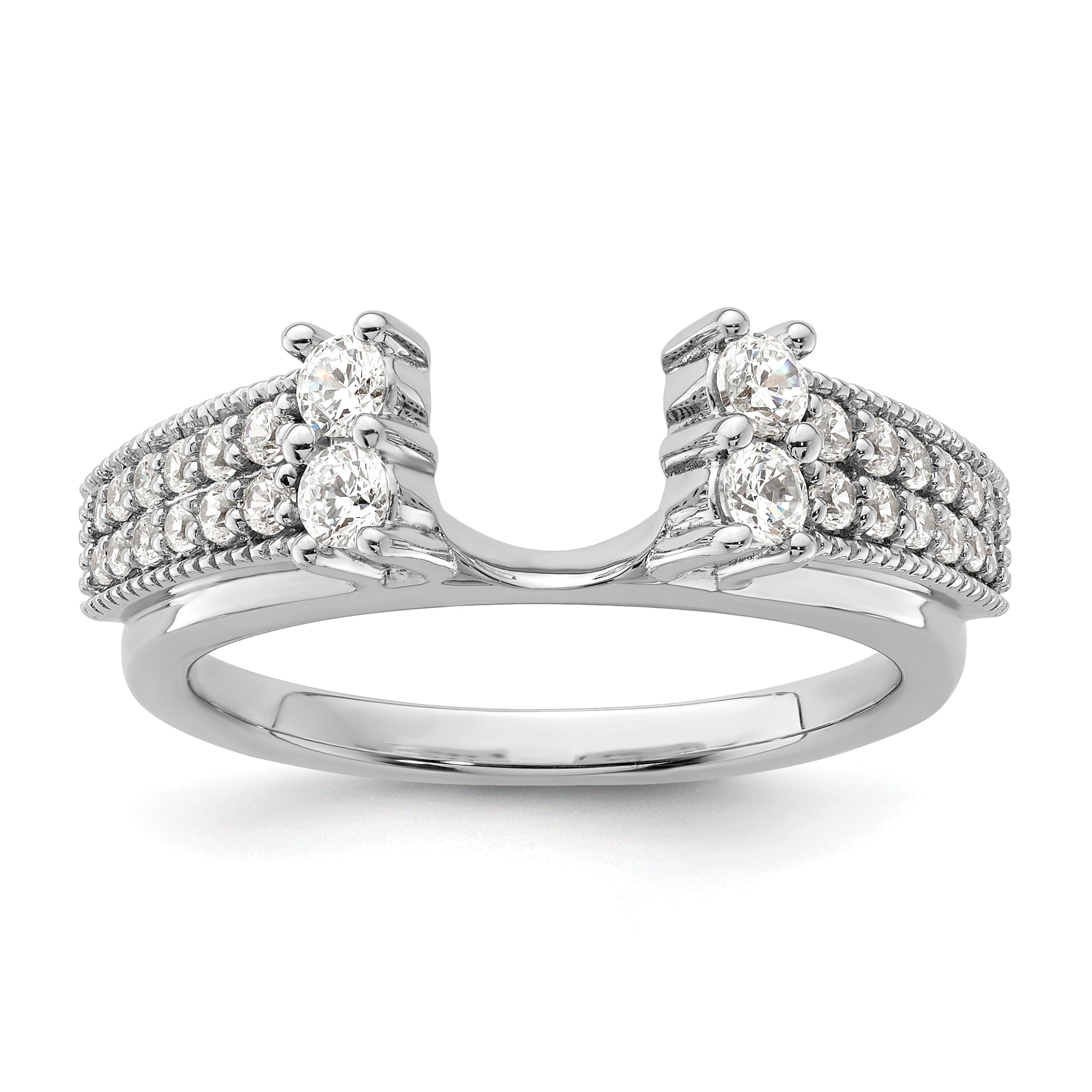 14k White Gold 1/2 carat Lab Grown Diamond VS/SI+ G+ Complete Ring Wrap