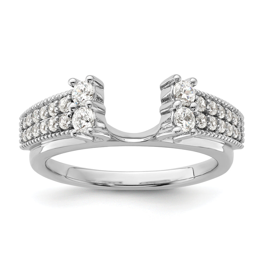 14k White Gold 1/2 carat Lab Grown Diamond VS/SI+ G+ Complete Ring Wrap
