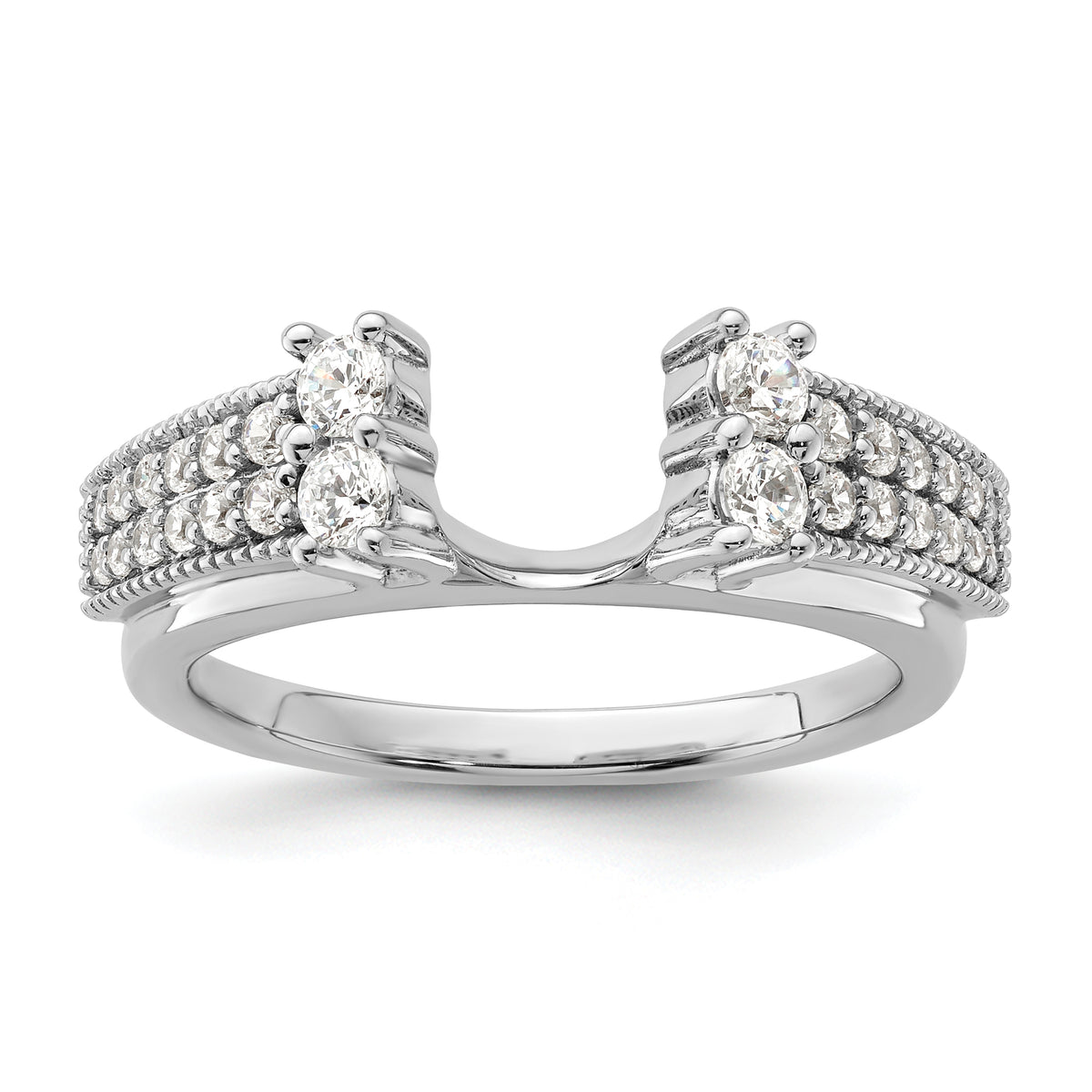 14k White Gold 1/2 carat Lab Grown Diamond VS/SI+ G+ Complete Ring Wrap