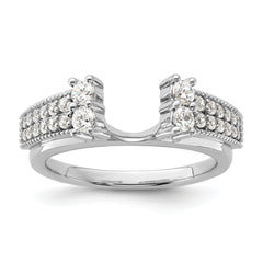 14k White Gold 1/2 carat Lab Grown Diamond VS/SI+ G+ Complete Ring Wrap