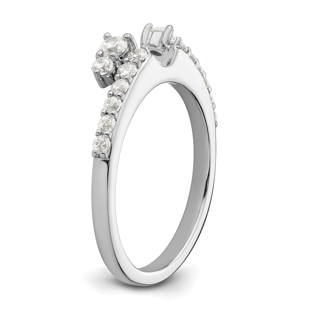14k White Gold 1/2 carat Lab Grown Diamond VS/SI+ G+ Complete Ring Wrap