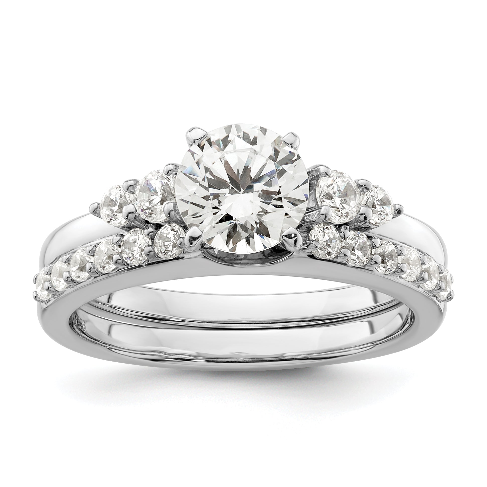 14k White Gold 1/2 carat Lab Grown Diamond VS/SI+ G+ Complete Ring Wrap