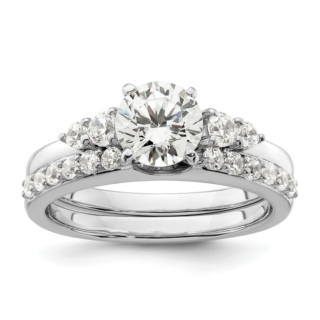 14k White Gold 1/2 carat Lab Grown Diamond VS/SI+ G+ Complete Ring Wrap