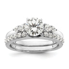 14k White Gold 1/2 carat Lab Grown Diamond VS/SI+ G+ Complete Ring Wrap
