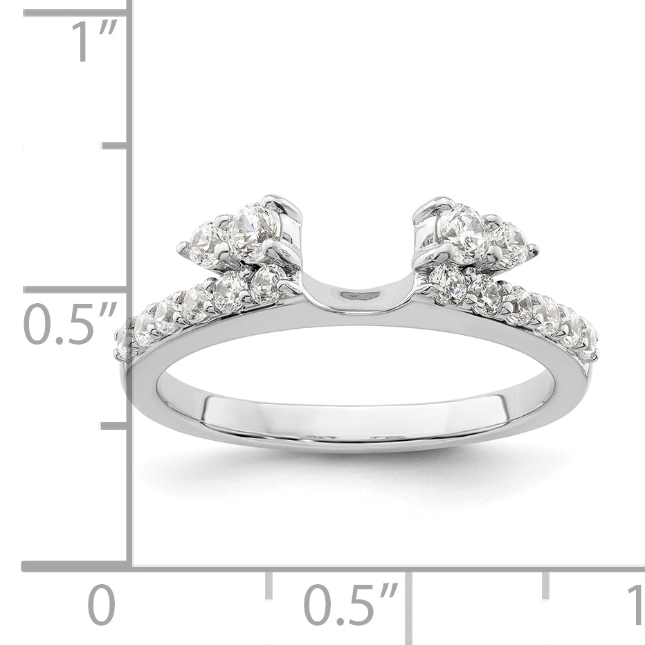 14k White Gold 1/2 carat Lab Grown Diamond VS/SI+ G+ Complete Ring Wrap