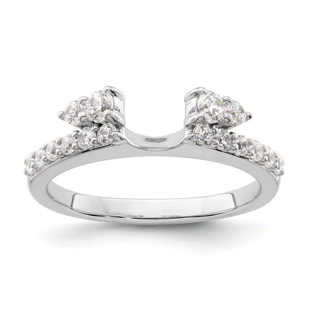 14k White Gold 1/2 carat Lab Grown Diamond VS/SI+ G+ Complete Ring Wrap