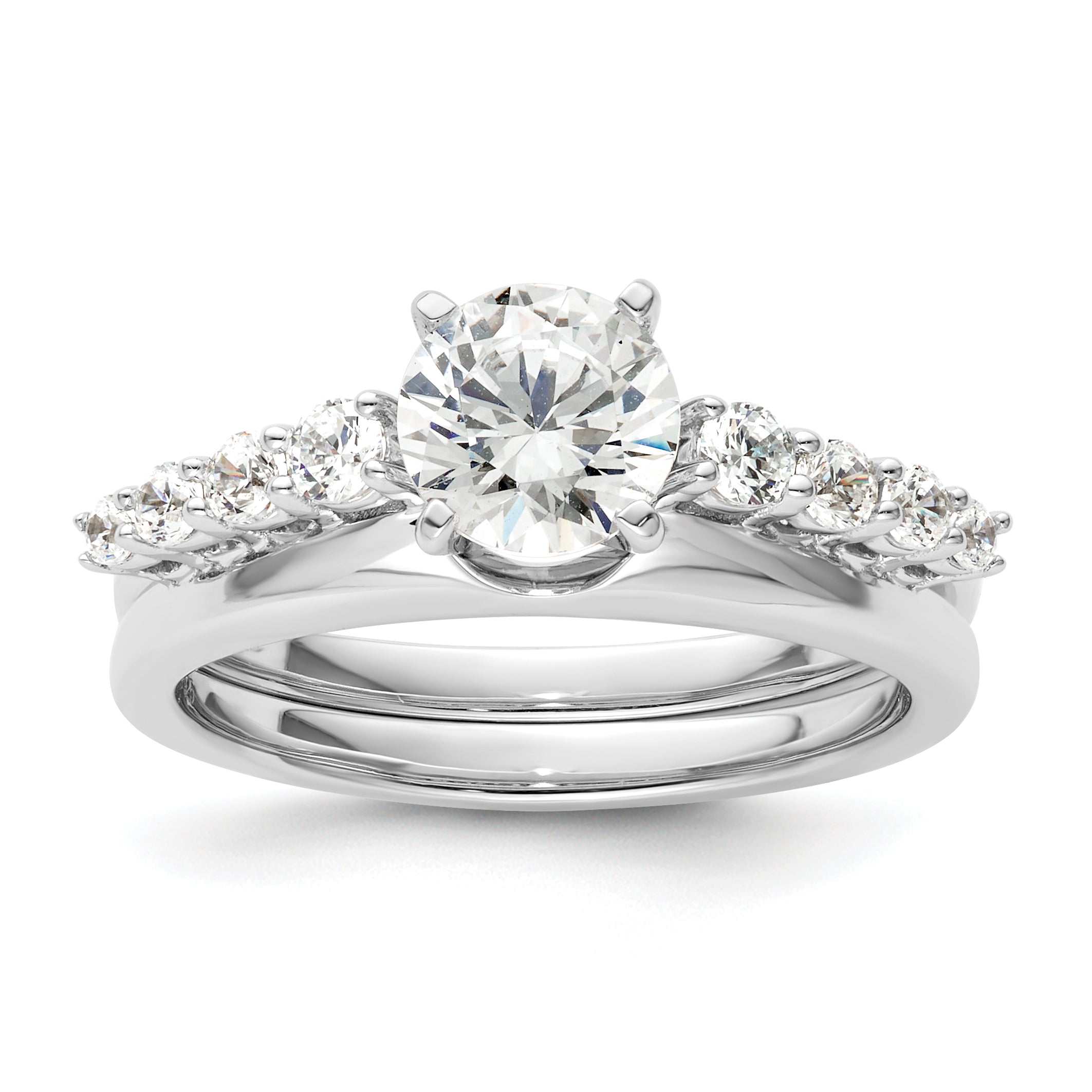 14K White Gold Lab Grown VS/SI+ G+ Dia Ring Wrap