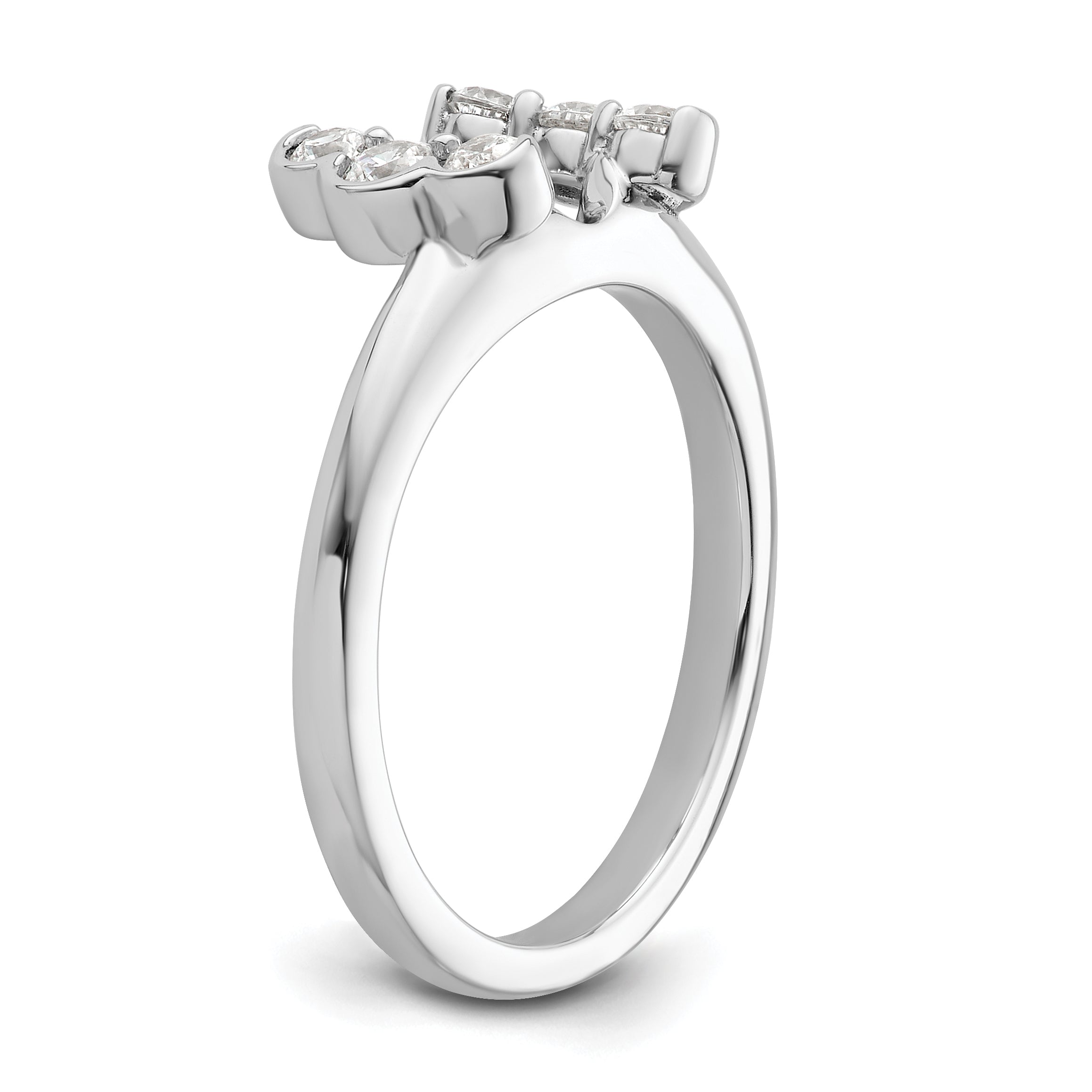 14K White Gold Lab Grown VS/SI+ G+ Dia Ring Wrap