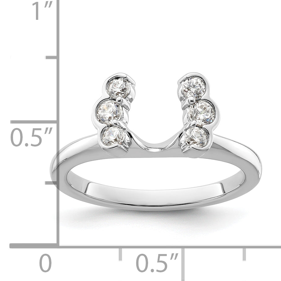 14K White Gold Lab Grown VS/SI+ G+ Dia Ring Wrap