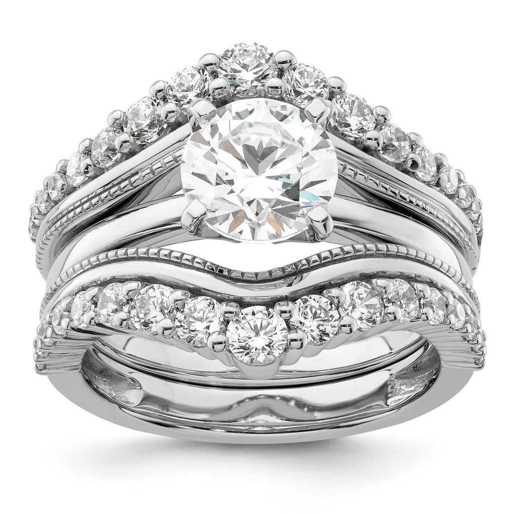 14k White Gold 1 1/8 carat Lab Grown Diamond VS/SI+ G+ Complete Ring Guard
