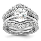 14k White Gold 1 1/8 carat Lab Grown Diamond VS/SI+ G+ Complete Ring Guard