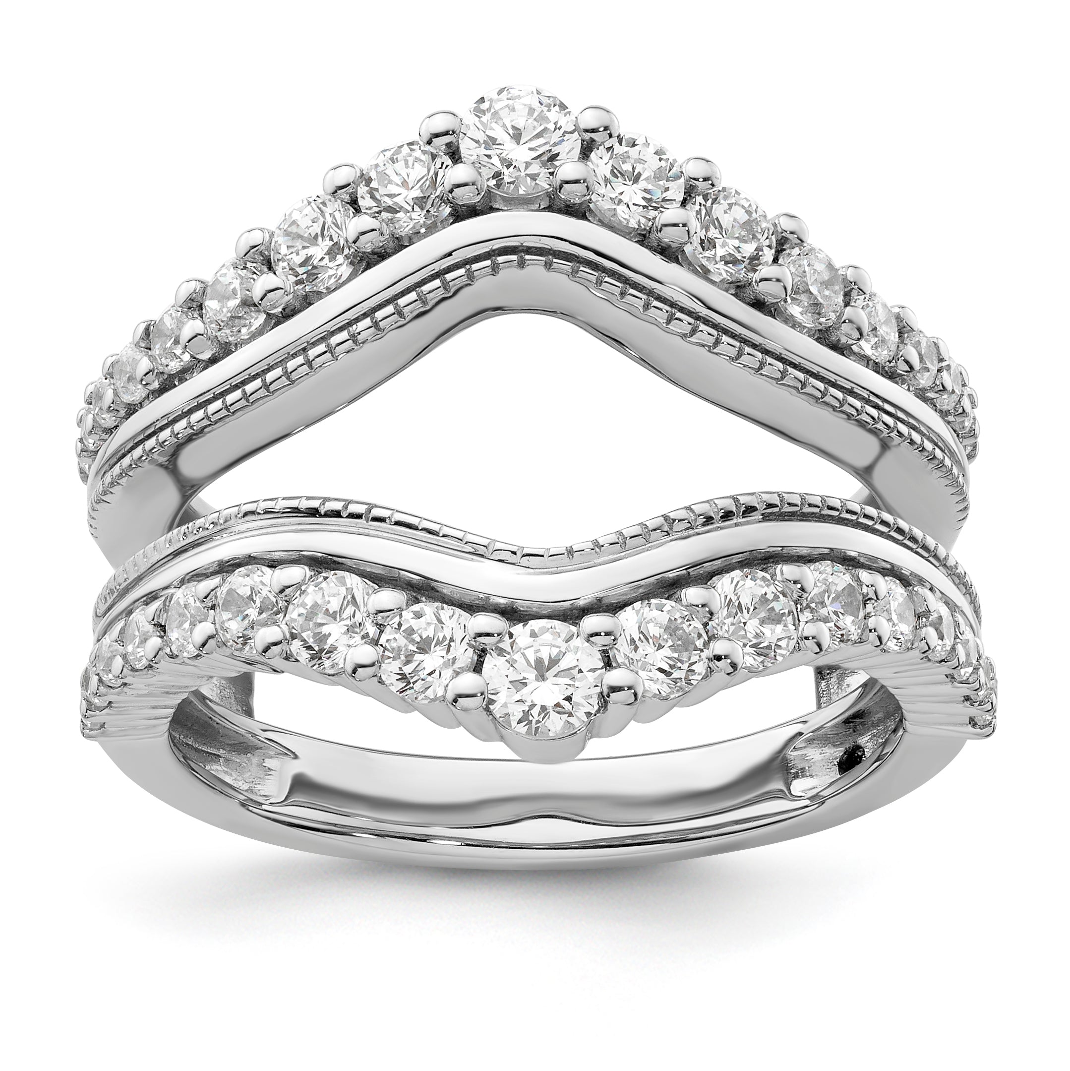 14k White Gold 1 1/8 carat Lab Grown Diamond VS/SI+ G+ Complete Ring Guard