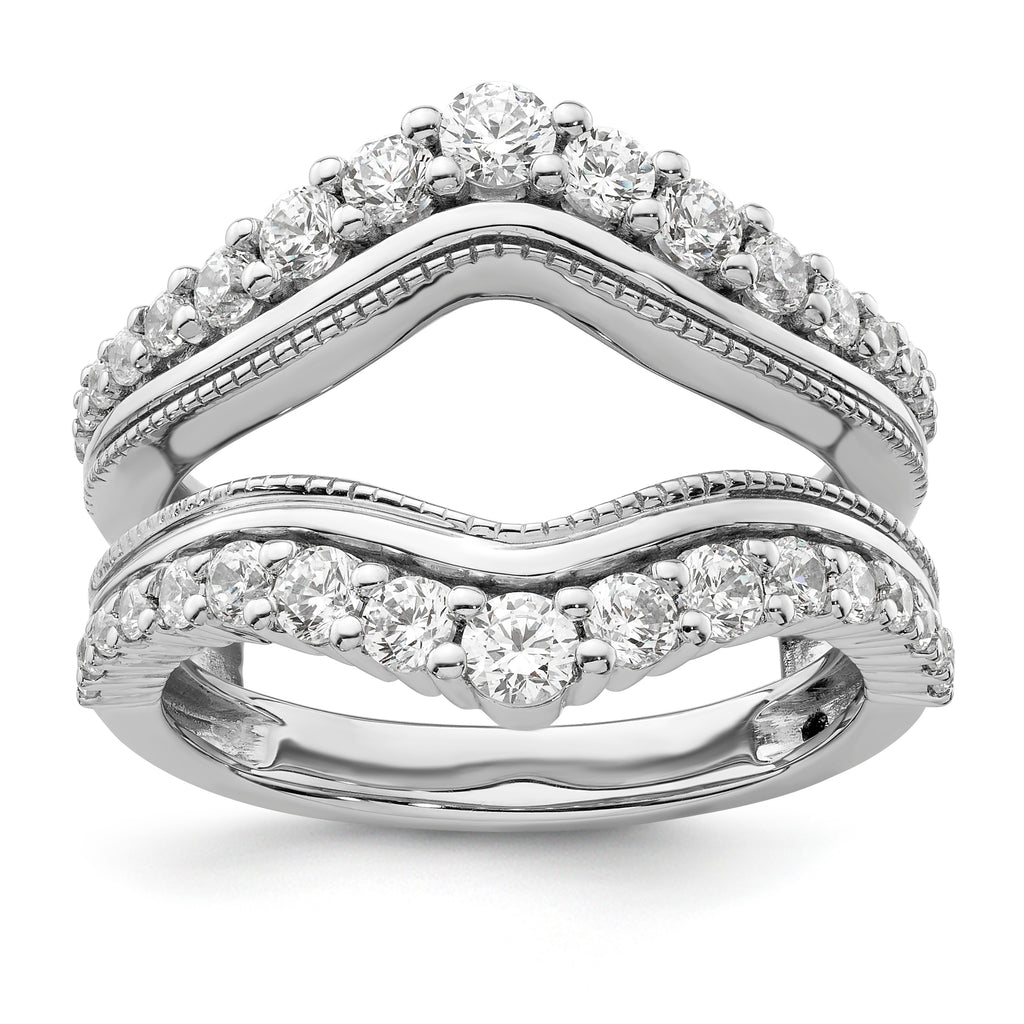 14k White Gold 1 1/8 carat Lab Grown Diamond VS/SI+ G+ Complete Ring Guard