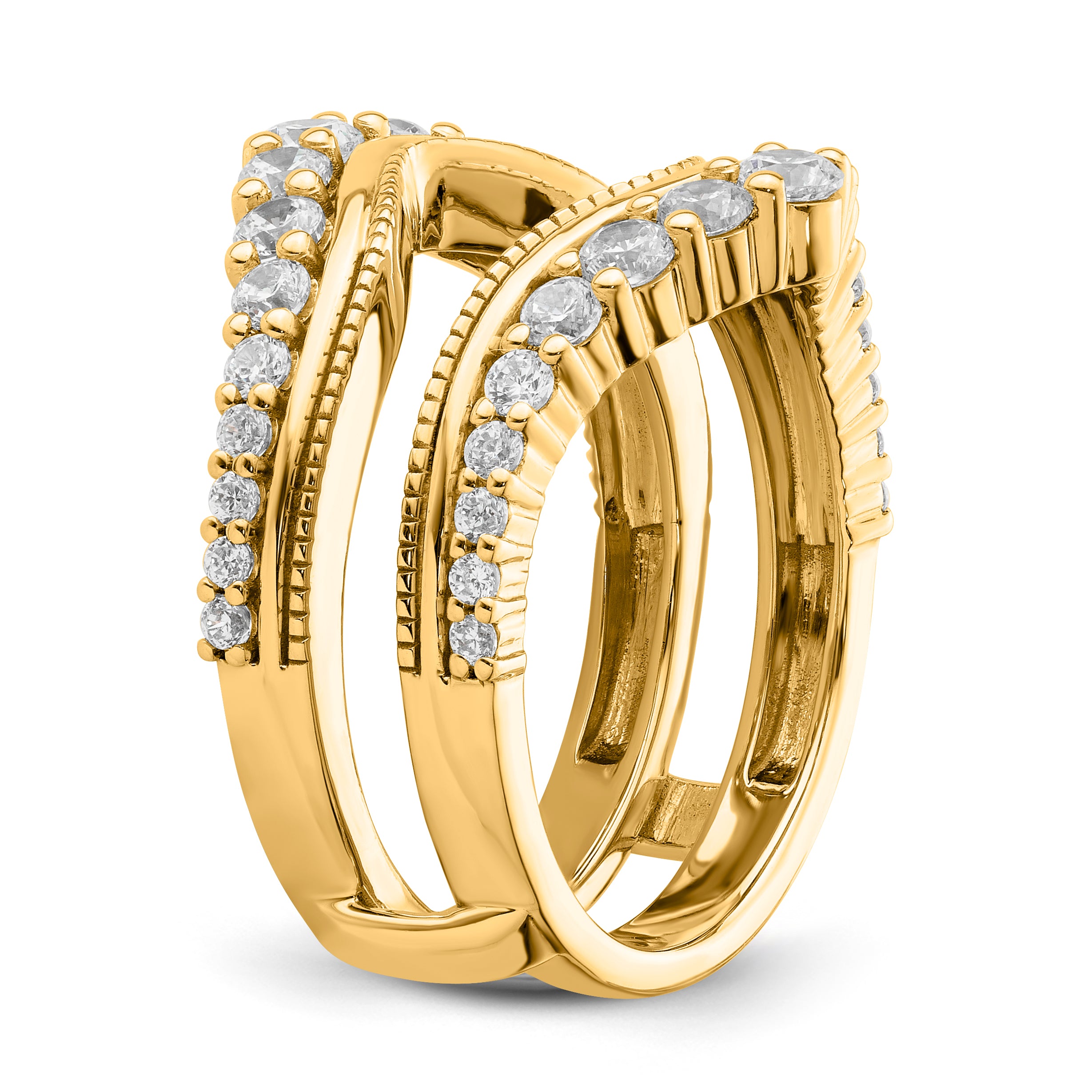 14k 1 1/8 carat Lab Grown Diamond VS/SI+ G+ Complete Ring Guard