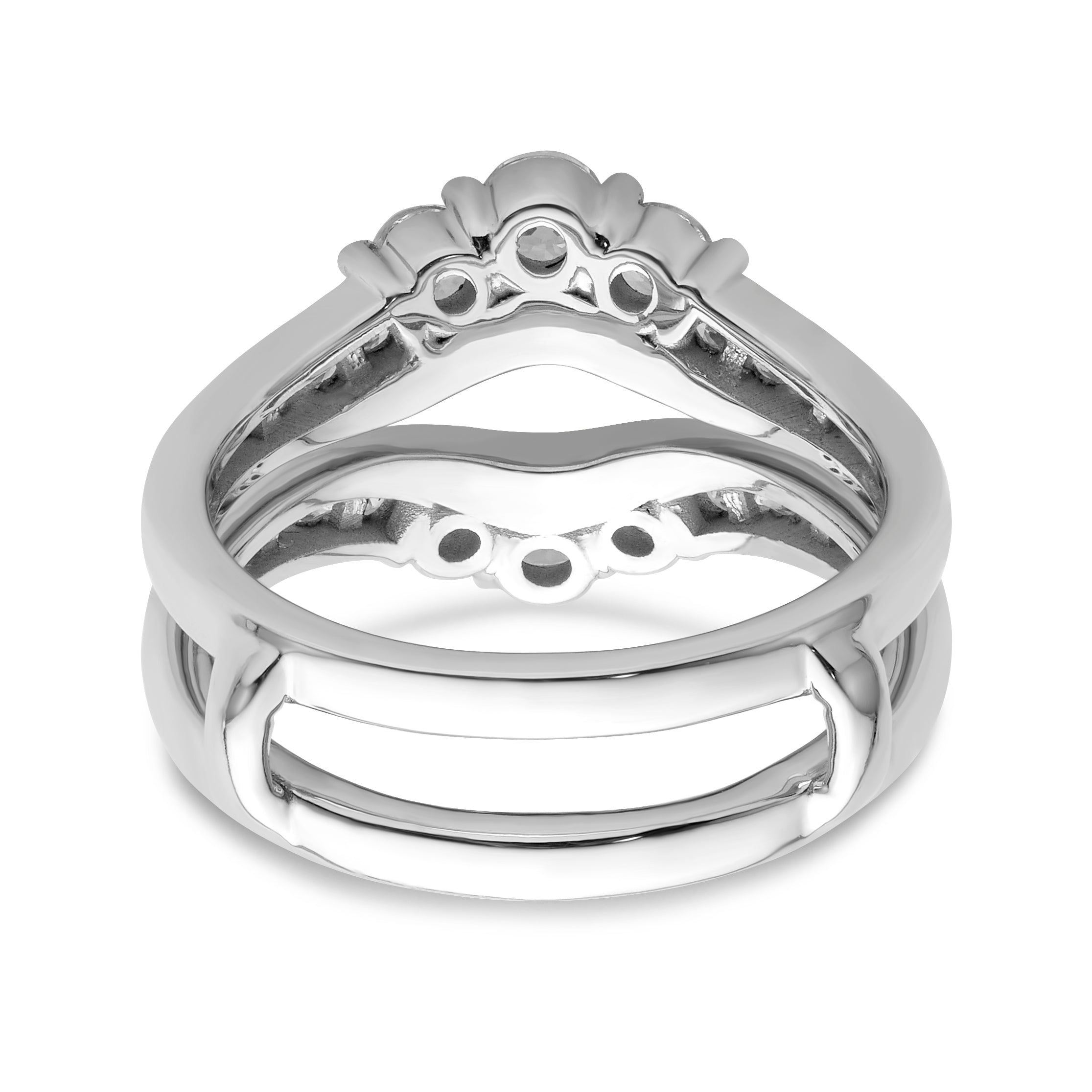 14k White Gold 1 carat Lab Grown Diamond VS/SI+ G+ Complete Ring Guard