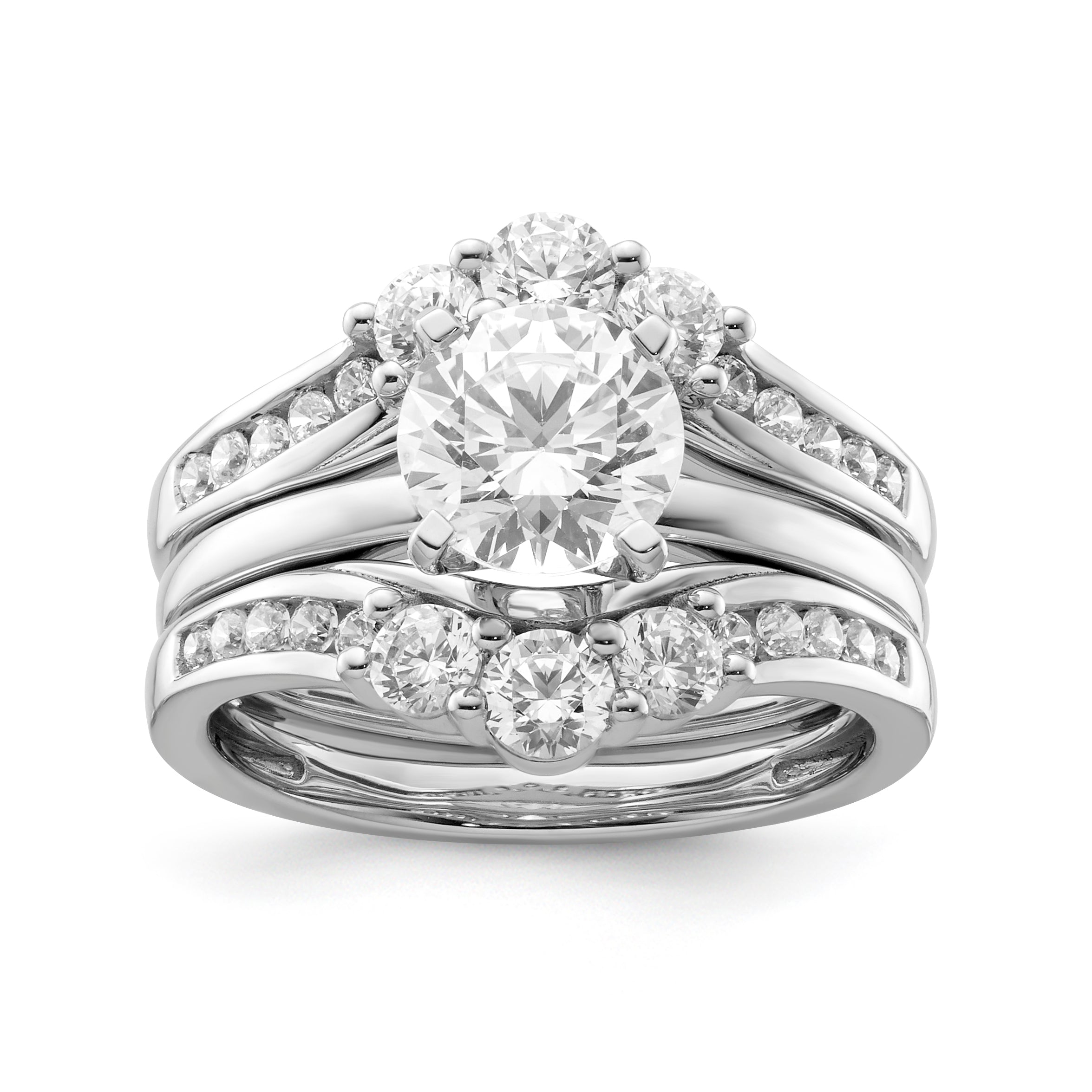 14k White Gold 1 carat Lab Grown Diamond VS/SI+ G+ Complete Ring Guard
