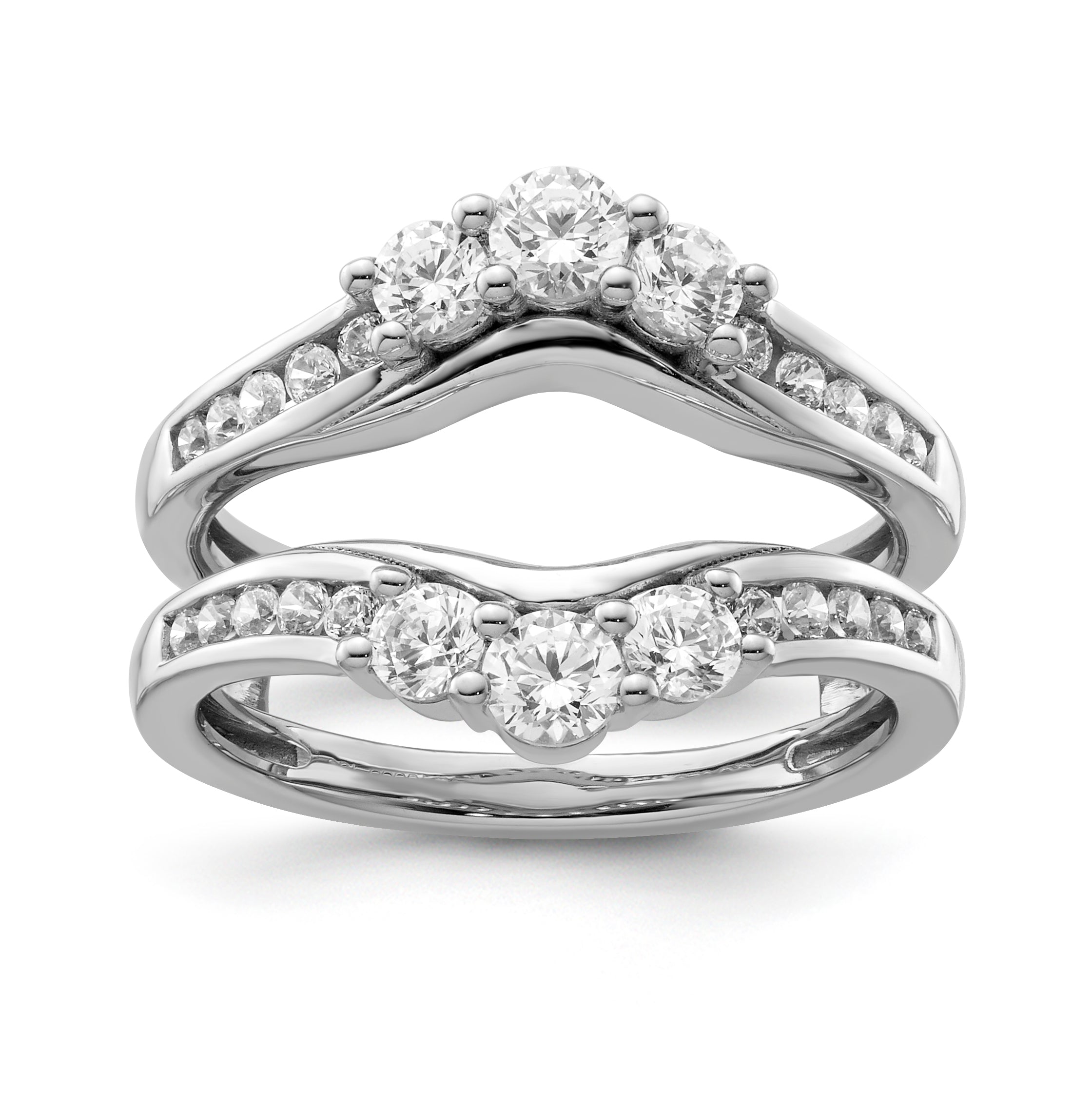 14k White Gold 1 carat Lab Grown Diamond VS/SI+ G+ Complete Ring Guard Main image