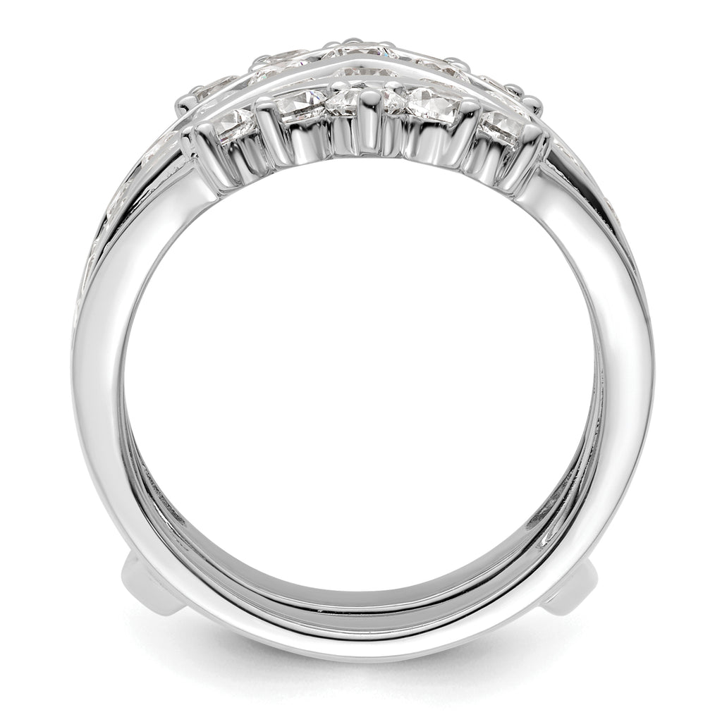 14k White Gold 2 1/3 carat Lab Grown Diamond VS/SI+ G+ Complete Double Row Ring Guard