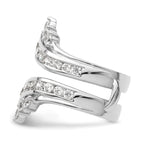 14k White Gold 2 1/3 carat Lab Grown Diamond VS/SI+ G+ Complete Double Row Ring Guard