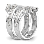 14k White Gold 2 1/3 carat Lab Grown Diamond VS/SI+ G+ Complete Double Row Ring Guard