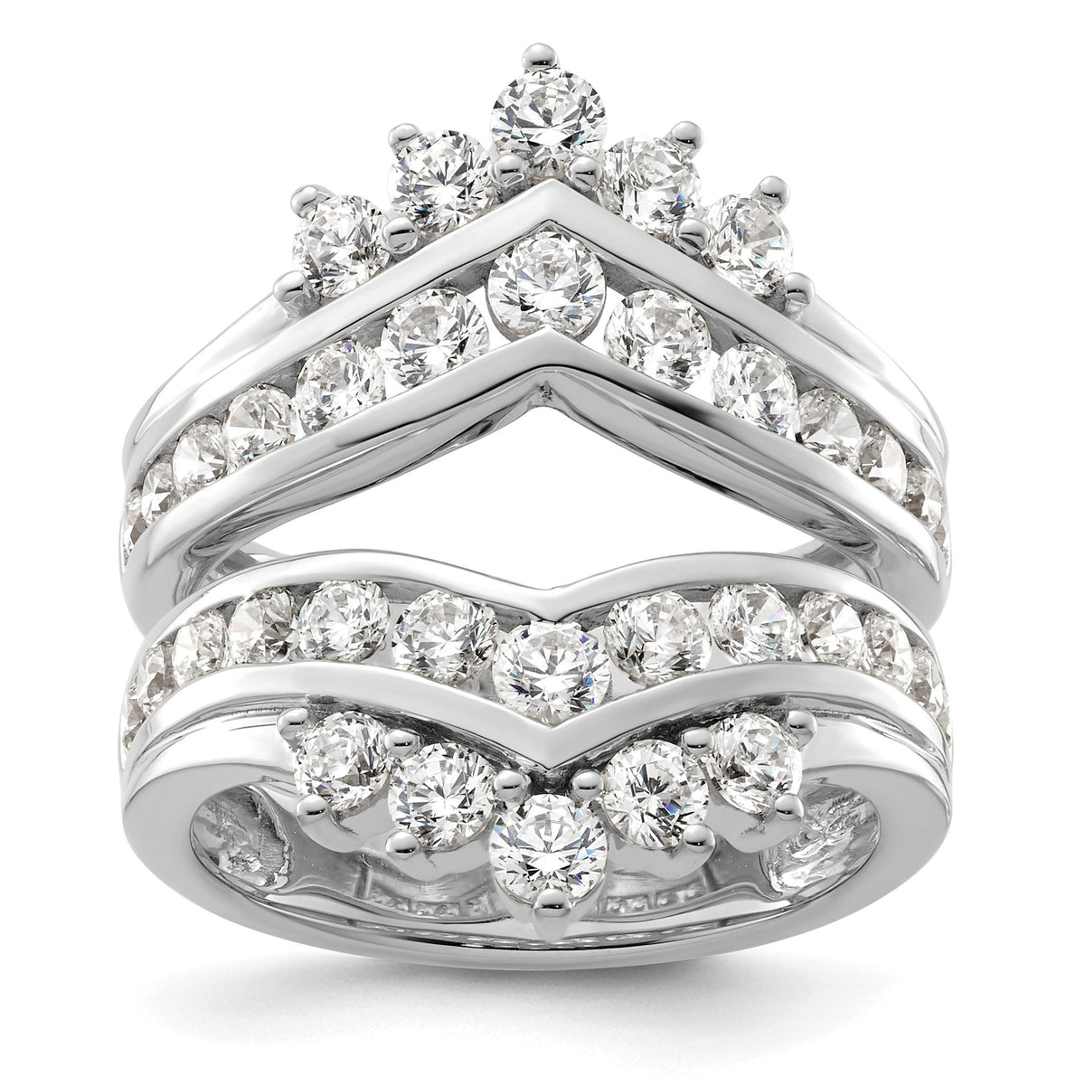 Lab-Grown Diamond Wedding Band in 14K White Gold, 10mm (2 1/3 ct. tw.), Size 7 - Sophia Jewelers Main image