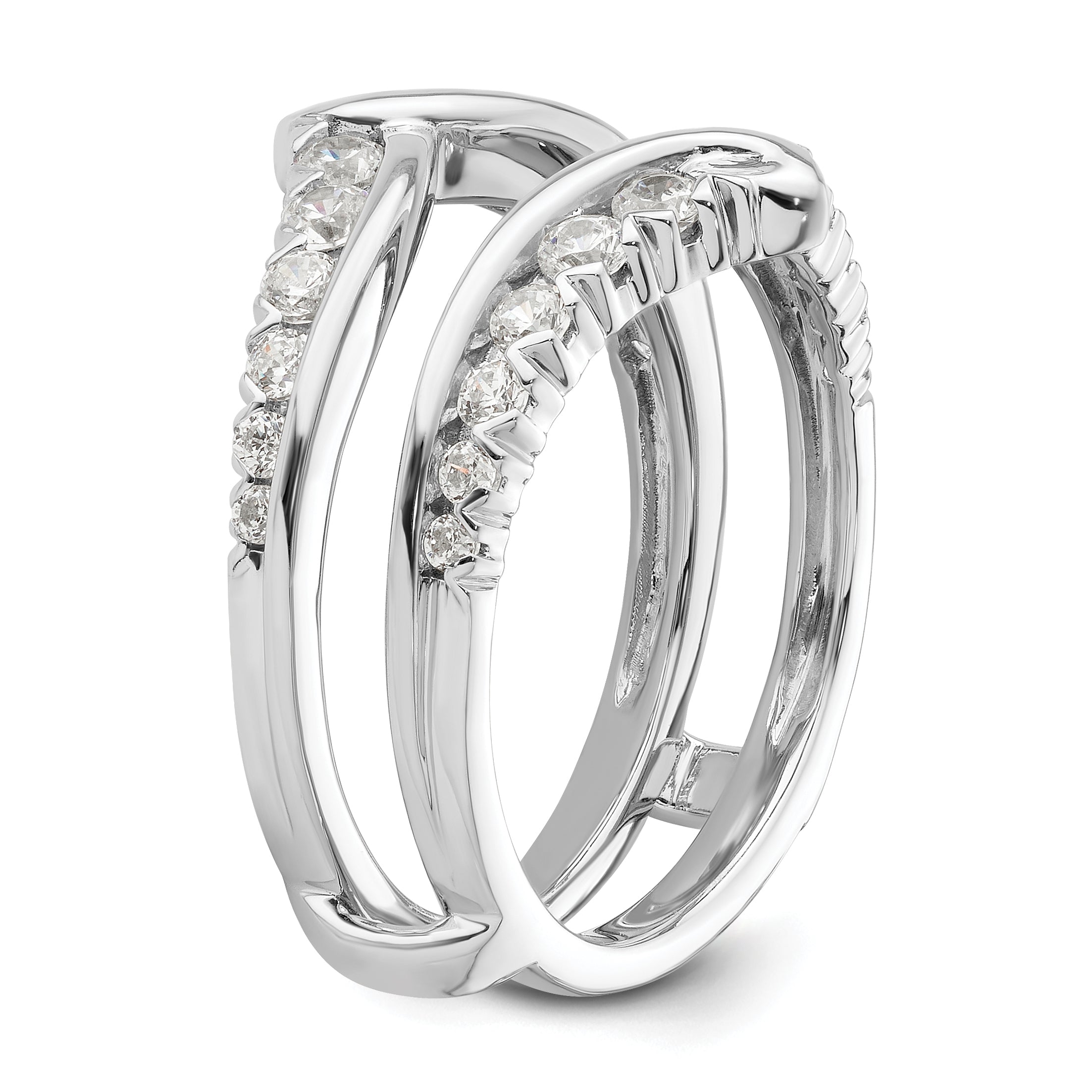 14k White Gold 3/4 carat Lab Grown Diamond VS/SI+ G+ Complete Ring Guard
