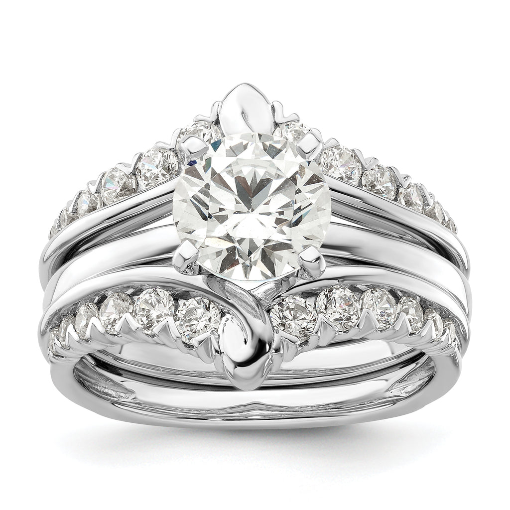 14k White Gold 3/4 carat Lab Grown Diamond VS/SI+ G+ Complete Ring Guard