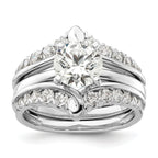 14k White Gold 3/4 carat Lab Grown Diamond VS/SI+ G+ Complete Ring Guard
