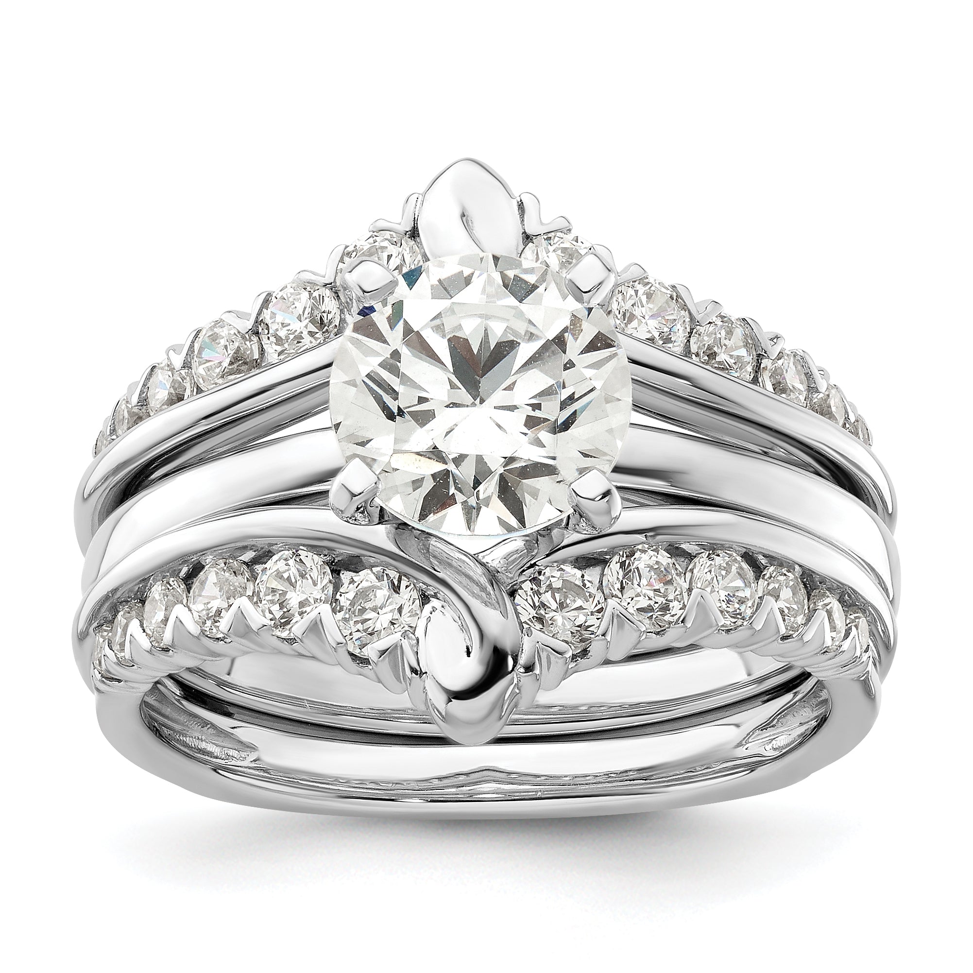 14k White Gold 3/4 carat Lab Grown Diamond VS/SI+ G+ Complete Ring Guard