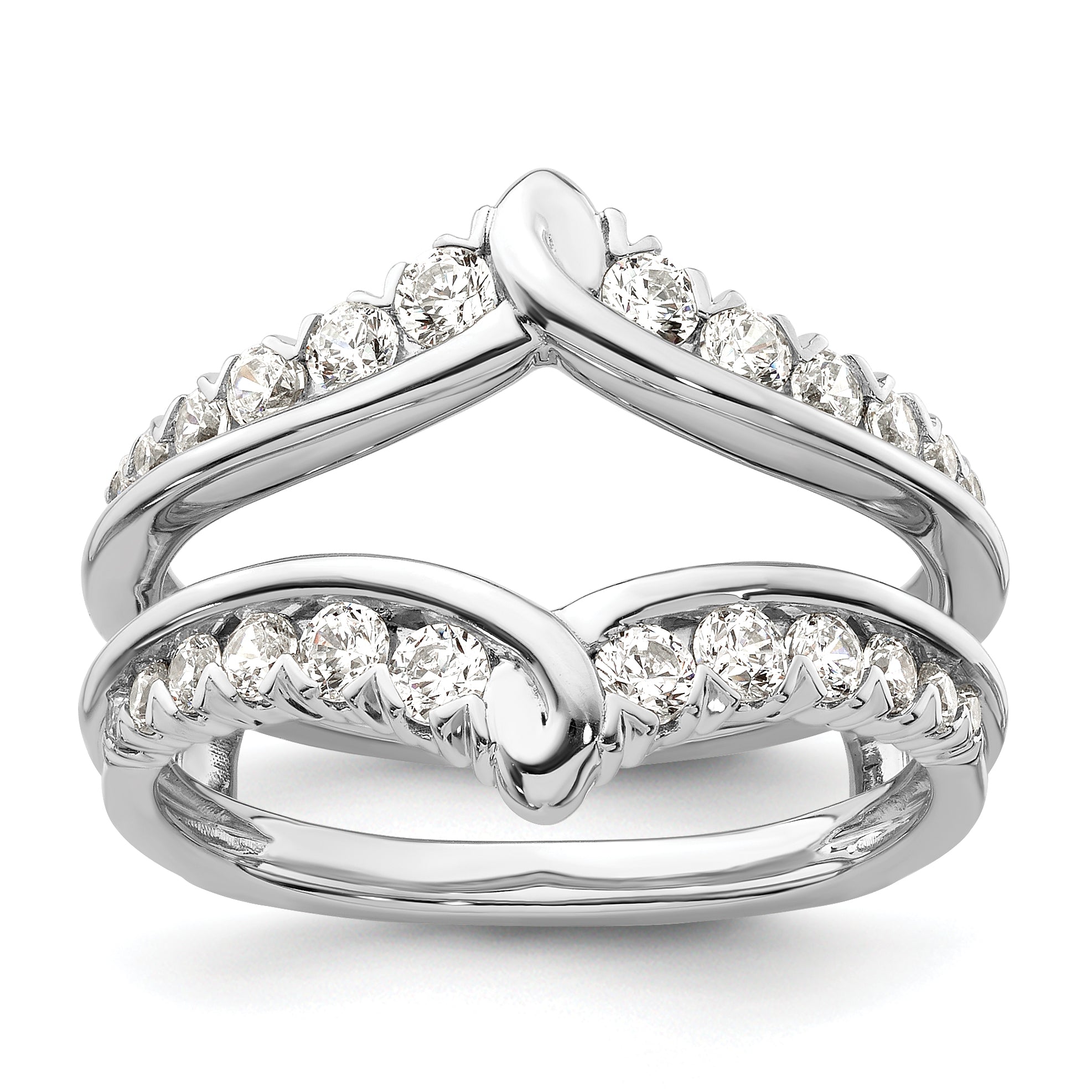 14k White Gold 3/4 carat Lab Grown Diamond VS/SI+ G+ Complete Ring Guard