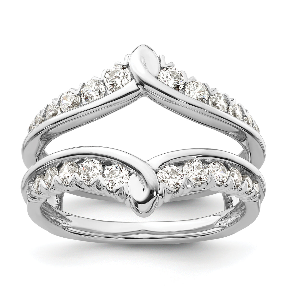 14k White Gold 3/4 carat Lab Grown Diamond VS/SI+ G+ Complete Ring Guard