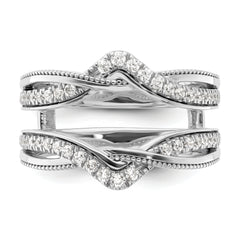 14k White Gold 1/3 carat Lab Grown Diamond VS/SI+ G+ Complete Twisted Ring Guard