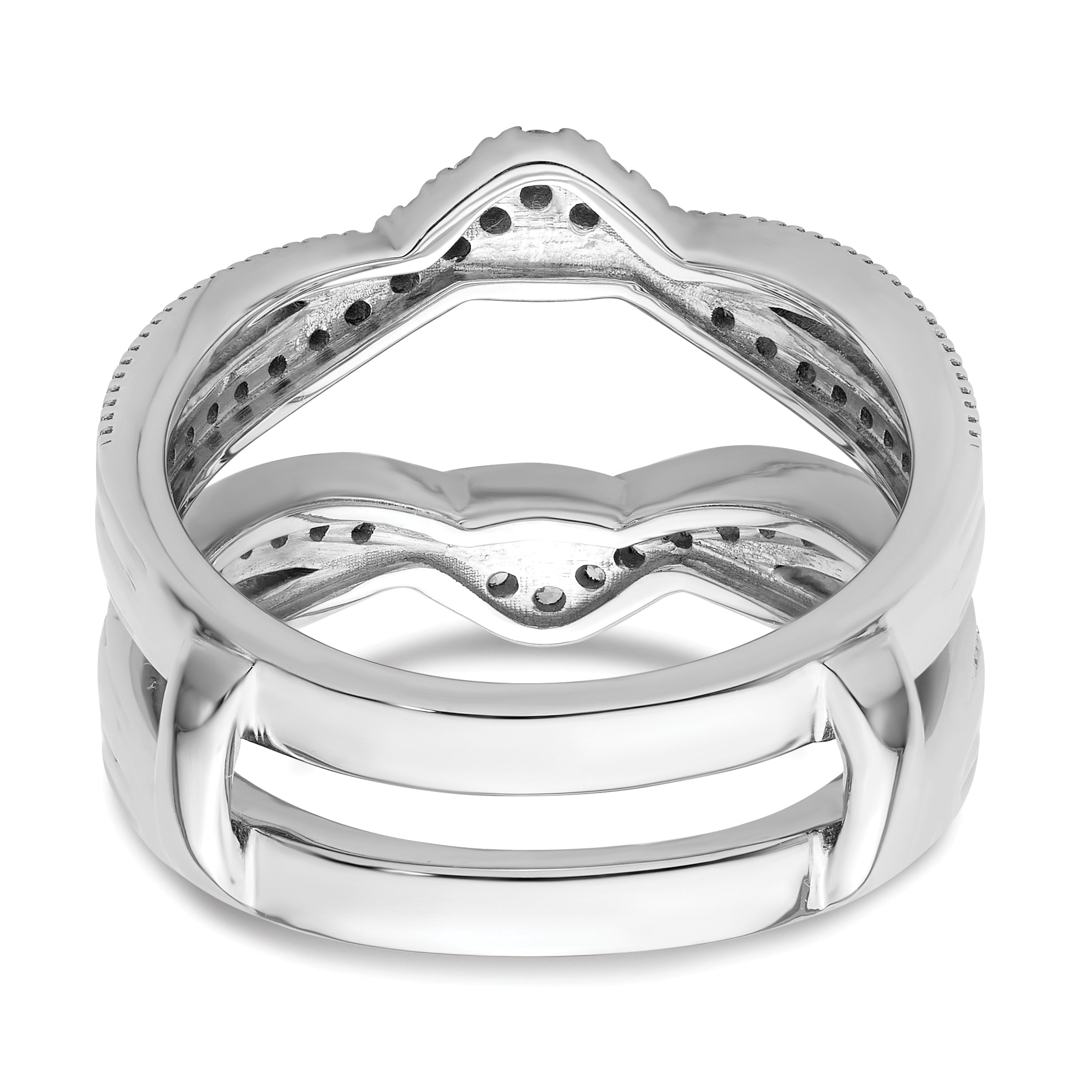 14k White Gold 1/3 carat Lab Grown Diamond VS/SI+ G+ Complete Twisted Ring Guard